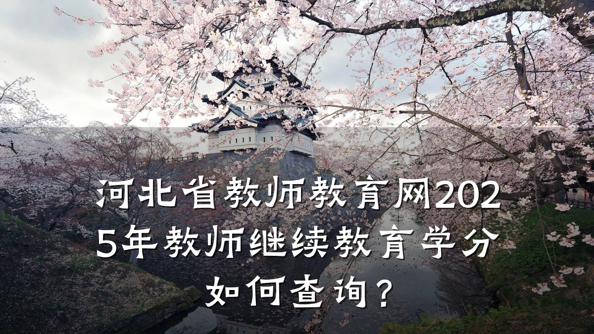 河北省教师教育网2025年教师继续教育学分如何查询?