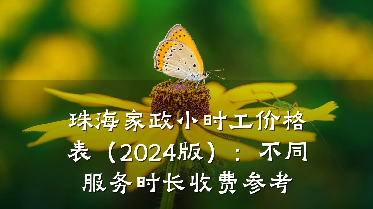 珠海家政小时工价格表(2024版):不同服务时长收费参考