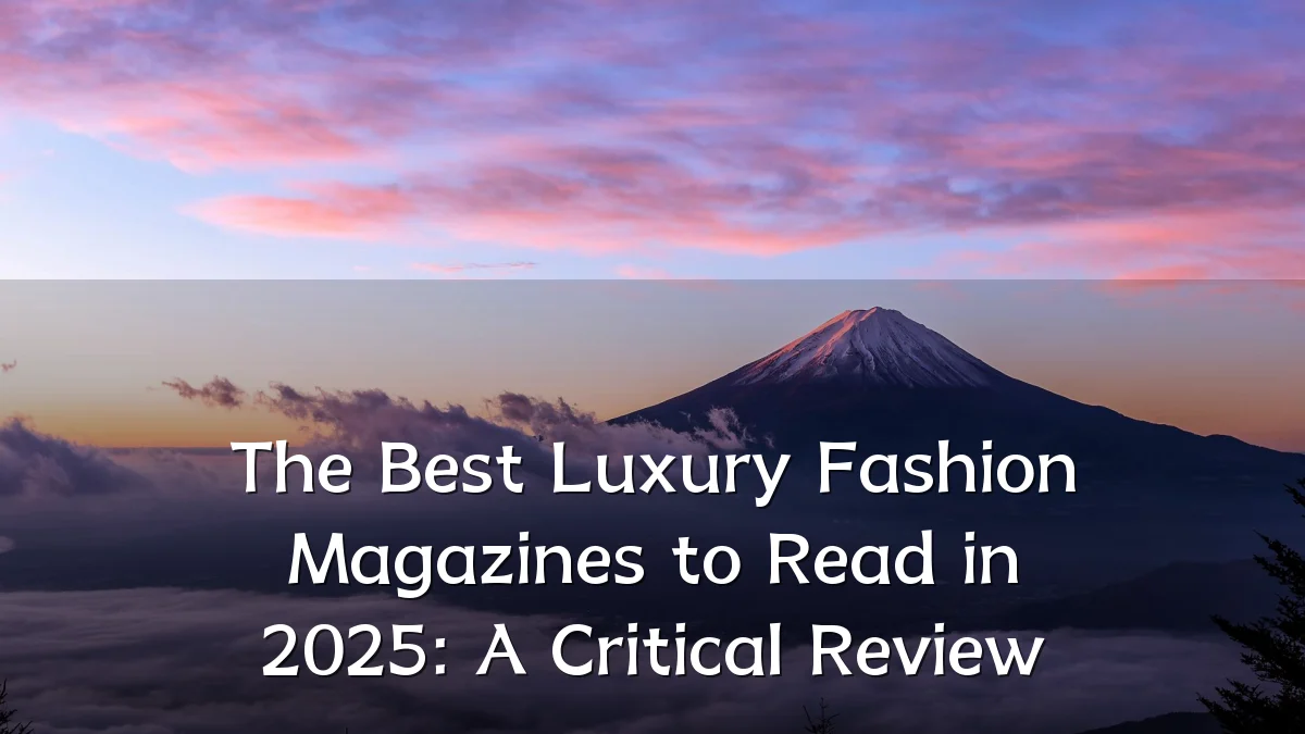 The Best Luxury Fashion Magazines to Read in 2025: A Critical Review
